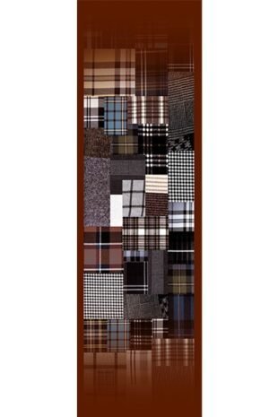 Marilyn's Stole- Plaid Quilt Design - Multi-color on Brown