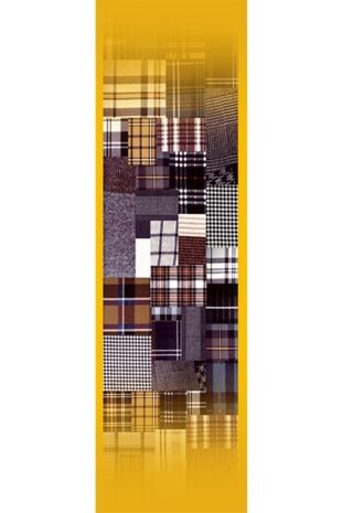 Marilyn's Stole- Plaid Quilt Design - Multi-color on Yellow