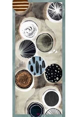 Shawl-Circles and Patterns in Gray/Black/Teal