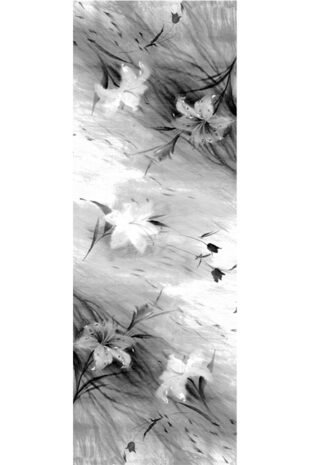 Shawl - Soft Flower Sketch - Black and White