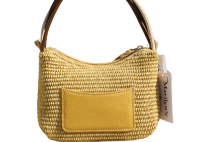 Woven Leather Grip and Crossbody Small Handbag