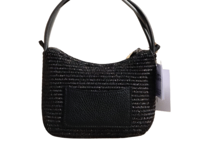 Woven Leather Grip and Crossbody Small Handbag