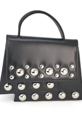 Marilyn's Italian Black Studded Leather Handbag