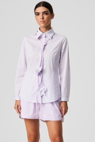 BA727  BEST STRIPE LONG SLEEVE BLOUSE