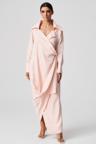 BA750 FABULOUS LONG DRESS LONG SLEEVE OPEN NECK