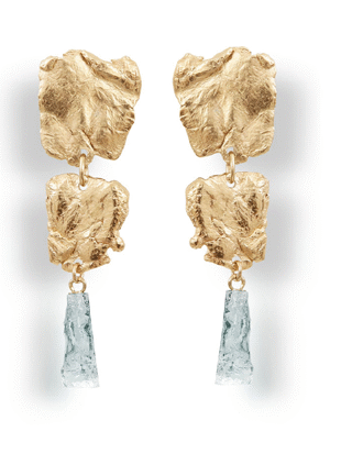 MFBO3 Outstanding Chic Unique Gold Mirror Pierced Earring