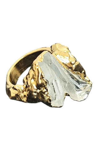 Glamorous Sculpted Gold Ring