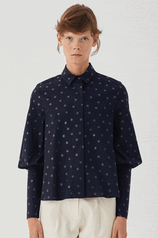 Marilyn's Marble Navy Star Blouse