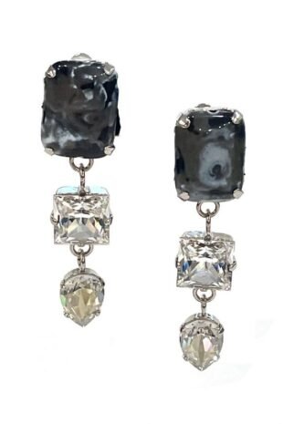 Marilyn's Crystal and Resin Clip Earrings