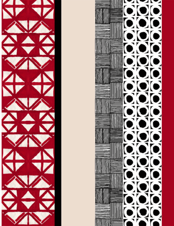 Marilyn's Italian Red and Black Linen Shawl