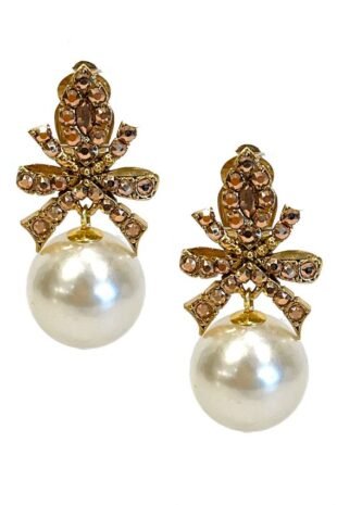 Marilyn's French Copper Crystal Bow Earrings