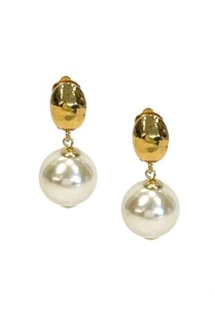 Marilyn's French Metal Resin Pearl Earrings