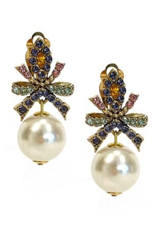 Marilyn's French Multi-Color Crystal Bow Earrings