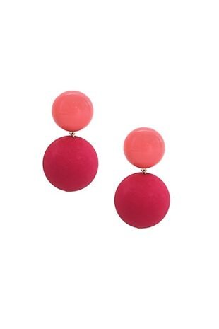 Marilyn French Colorful Ball Resin Clip Earrings