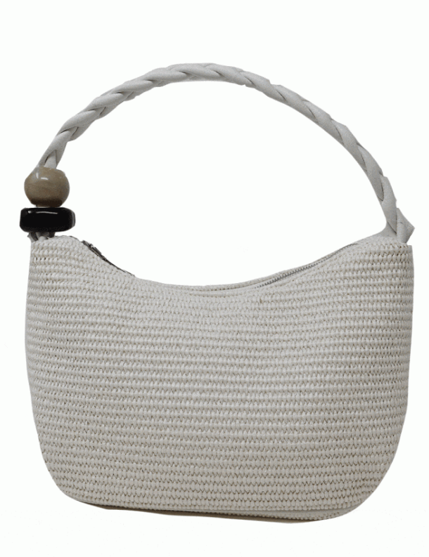 Marilyn's Italian Large Woven Fabric Leather Handbag Crossbody