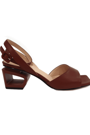 Marilyn's Italian Brown Block Heel Shoe