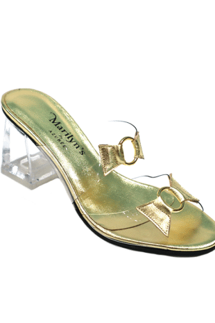 Marilyn's Midar Open Toe Block Low Heel Mule Shoe