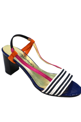 Marilyn's Fulia Open Toe Sling Back Block Heel Shoe