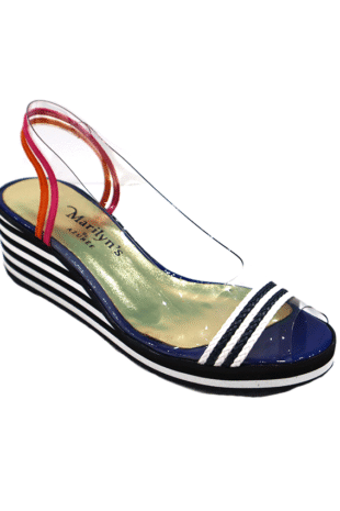 Marilyn's Miria Confortable Wedge Open Toe Slink Back Shoe
