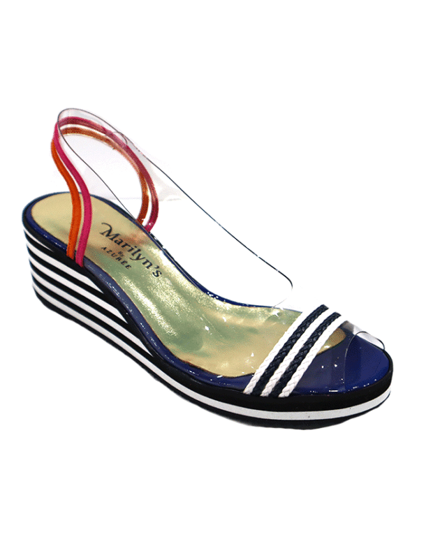 Marilyn's Miria Confortable Wedge Open Toe Slink Back Shoe