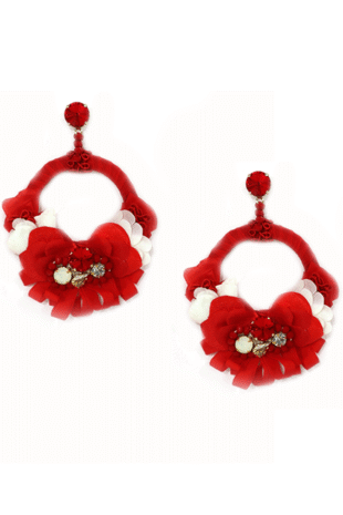 MOULI RED FABULOUS CHANDELER PIERCED EARRINGS