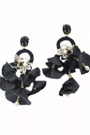 METRO BLACK FUN CHANDELIER CLIP PIERCED EARRING
