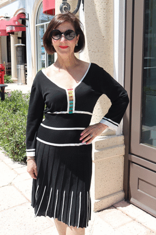 Marilyn's Sporty Knit Pleaded Stretch Waist Short Skirt