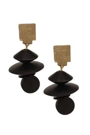 Marilyn's Spanish Wood and Stone Earrings ME6B