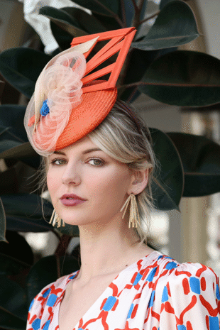 Orange Fascinator on Headband