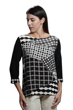 Marilyn's Italian Silk Print Top 10817