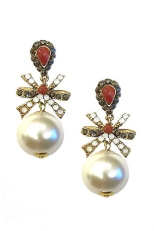 Marilyn's French Bronze Crystal Bow Earrings