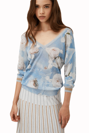 Marilyn's Italian Sky Blue Knit Top