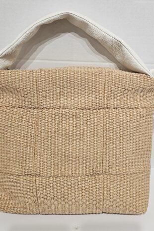 WOVEN LEATHER MED SIZE GRIP AND CROSSBODY HANDBAGS