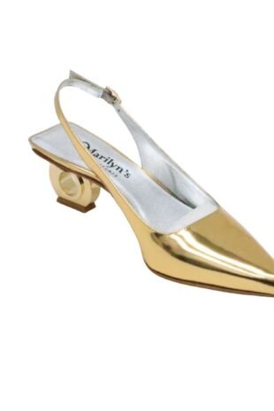 B573QS  Marilyn's Luxury Italian Low Heel Pointed Toe Slingback Shoe